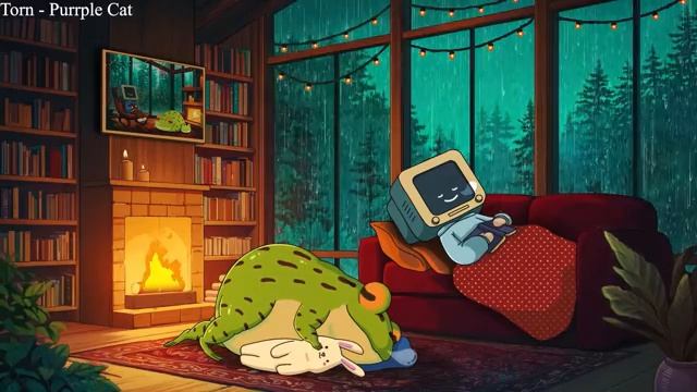 chill rainy cozy night calm your anxiety relaxing music chill lo-fi hip hop beats смотреть онлайн