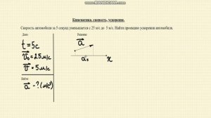 Решение задач. Кинематика. базовый уровень. Ускорение 3