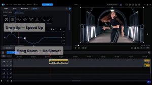 Основы 31Powerdirector 2026 Как ускорить, замедлить, сделать реверс и создать стоп кадр в видео