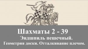 Шахматы 2-39. Эндшпиль пешечный. Геометрия доски. Отталкивание плечом.