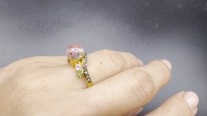 Серебряное авторское кольцо с турмалинами и бриллиантами Размер 16,5 Позолота ХХХ181