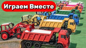 МУЛЬТИКИ ПРО РАЗНОЦВЕТНЫЕ МАШИНКИ НА ФЕРМЕ ДЛЯ ДЕТЕЙ 🚜 ГОНКА ТРАКТОРОВ, ГРУЗОВИКОВ И МАШИНОК