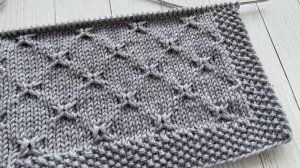 Красота в простоте! Рельефный узор спицами Ромбы