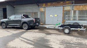 Отгрузка прицепа под два гидроцикла Дельфин ДУО в сцепке с Пикапом. Трейлер-Чеб