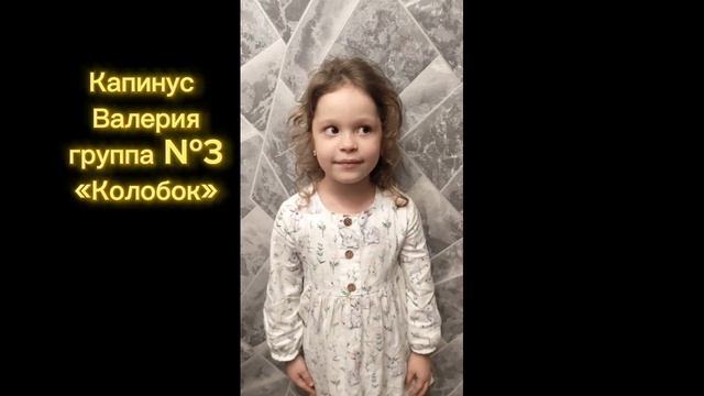 Видео-акция «Мой любимый воспитатель»
Капинус Валерия, группа 3 «Колобок»