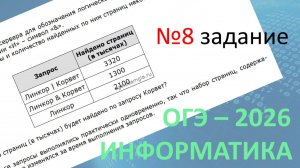 ОГЭ ИНФОРМАТИКА 2026 | 8 задание
