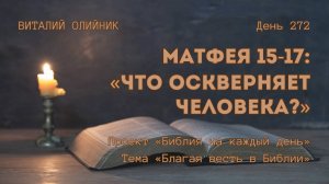 День 272. Матфея 15-17: Что оскверняет человека? | Библия на каждый день | Библия на каждый день