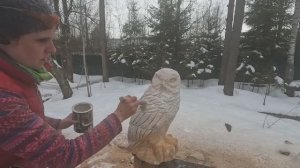 Резьба бензопилой. Сова поэтапно Лена Карвинг