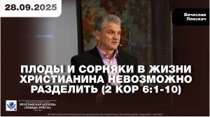 ПЛОДЫ И СОРНЯКИ В ЖИЗНИ ХРИСТИАНИНА НЕВОЗМОЖНО РАЗДЕЛИТЬ (2 Кор 6:1-10)