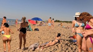 BIG beach walk / water slides | 4K Tour