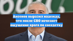 Аксенов выразил надежду, что после СВО исчезнет ощущение врага по соседству