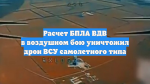 Расчет БПЛА ВДВ в воздушном бою уничтожил дрон ВСУ самолетного типа