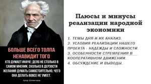 Плюсы и минусы реализации народной экономики.