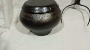 Чугунок чугунный 4 литра+ Крышка -СКОВОРОДА ЧУГУННАЯ +Ухват кованый СССР