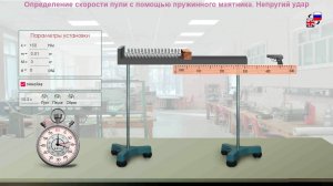 Видеозадача по определению скорости пули при помощи пружинного маятника