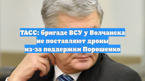 ТАСС: бригаде ВСУ у Волчанска не поставляют дроны из-за поддержки Порошенко