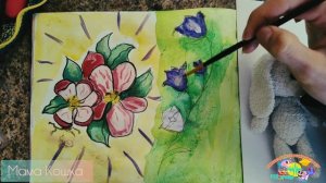 как нарисовать колокольчик акварелью