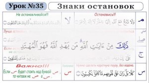 Урок - 35. Знаки остановок