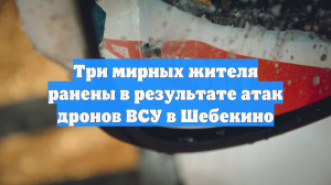 Три мирных жителя ранены в результате атак дронов ВСУ в Шебекино