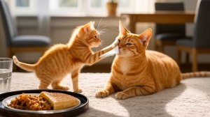 Рыжий котёнок находит и спасает замёрзших котят в зимнюю стужу, а мама-кошка готовит для них суп