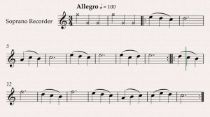 Шуберт Вальс - видео-минусовка и ноты для флейты (блокфлейты), темп 100