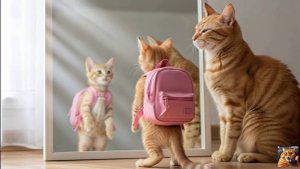 Котик и новый рюкзачок