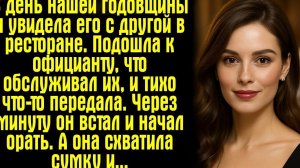 В день нашей годовщины я увидела его с другой в ресторане. Подошла к официанту, что обслуживал их...