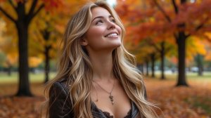 Leaf fall in the park