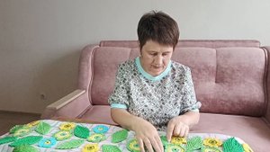 Собираю шарфик из связанных элементов Ирландского кружева