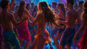 The dance floor is crowded