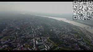 Нижний Новгород высота 500 метров.Центр города. Река Ока и Волга.