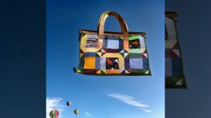 Лоскутная сумка из блоков «Квадратура круга»