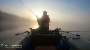 Поимка щуки на троллинг.