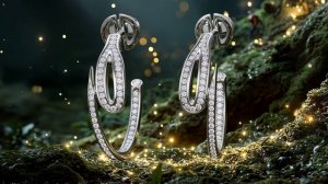 Серьги Кащеева игла из белого золота с бриллиантами