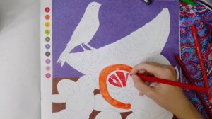 Раскрашиваю раскраску по номерам цветными карандашами