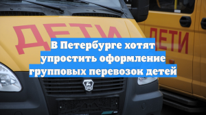 В Петербурге хотят упростить оформление групповых перевозок детей
