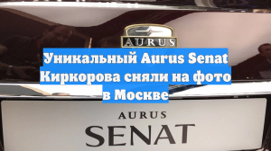 Уникальный Aurus Senat Киркорова сняли на фото в Москве