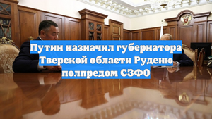 Путин назначил губернатора Тверской области Руденю полпредом СЗФО