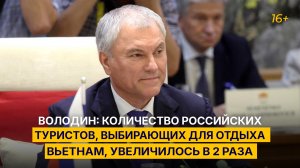 Володин: количество российских туристов, выбирающих для отдыха Вьетнам, увеличилось в 2 раза