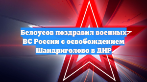 Белоусов поздравил военных ВС России с освобождением Шандриголово в ДНР