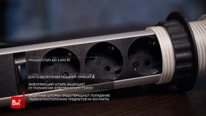 Выдвижной встраиваемый розеточный блок Inrior 3 EURO розетки RUFH-80