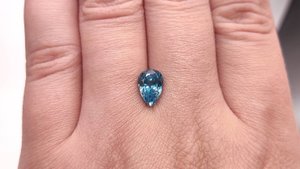 Циркон голубой груша 3.46 ct. Камбоджа + гемм. заключение