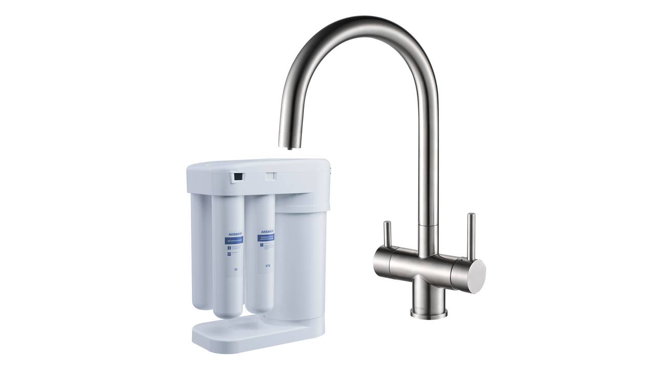 Распаковка смесителя для кухни 2в1 с фильтром Аквафор Морион Swedbe Selene Plus К8042М смотреть онлайн