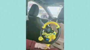 Музыкальный руль желтый TrendToys с креплением для малышей. LDG049