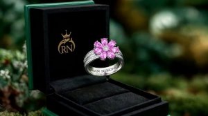 Кольцо Цветик из белого золота с бриллиантами и топазами