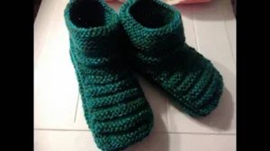 Простые мужские следки - тапочки спицами