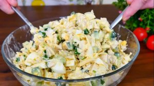 Все покупают КОНСЕРВИРОВАННОГО ТУНЦА, увидев этот рецепт! Дешевый и вкусный САЛАТ!