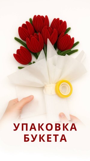 Упаковка букета из синельной проволоки своими руками