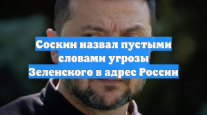 Соскин назвал пустыми словами угрозы Зеленского в адрес России