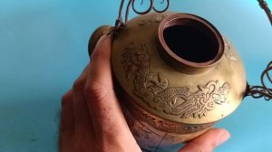 Аутентичный чайник, резьба кости, барельеф бронза, сделан старым Кхмером во Владивостоке